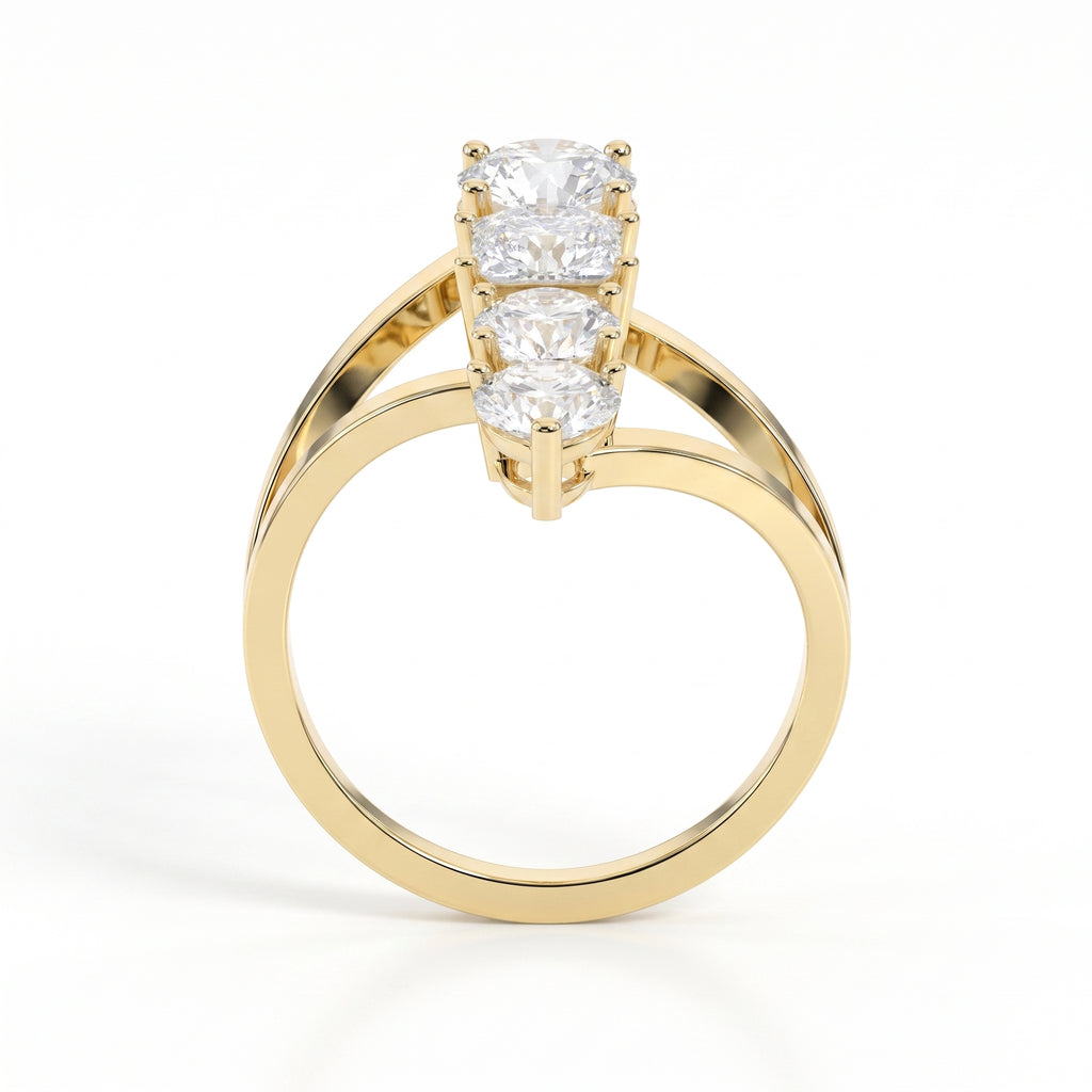 Forward Stackable 4 Stone Design Fashion ring