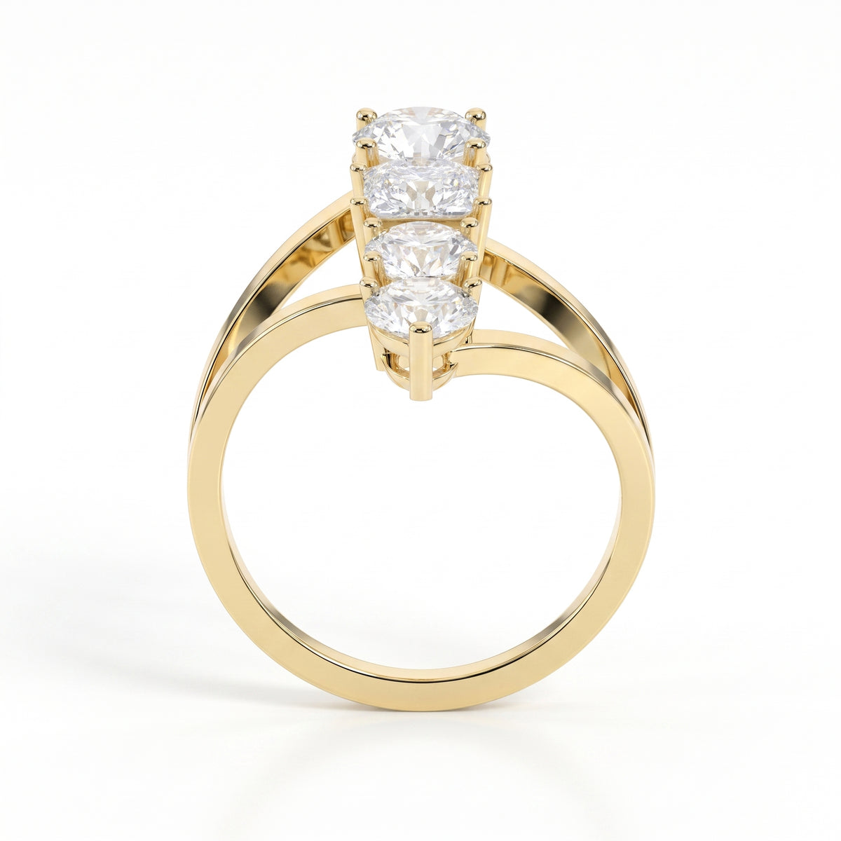 Forward Stackable 4 Stone Design Fashion ring