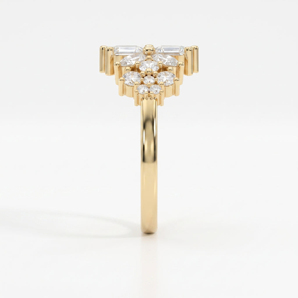 Luxury Statement Floral Diamond Design Fashion Ring