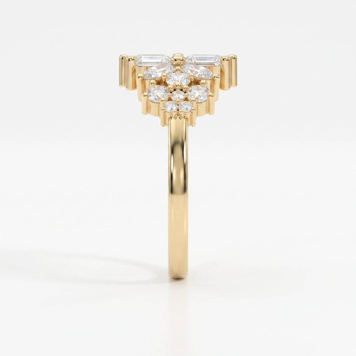 Luxury Statement Floral Diamond Design Fashion Ring