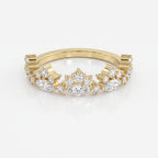 Marquise & Round Diamond Stackable Design Fashion Ring