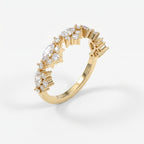 Marquise & Round Diamond Stackable Design Fashion Ring