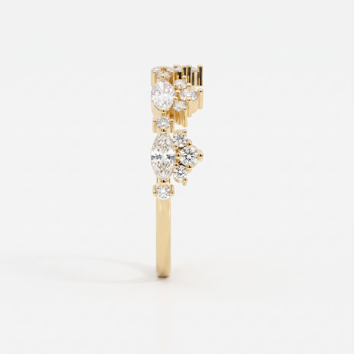 Marquise & Round Diamond Stackable Design Fashion Ring