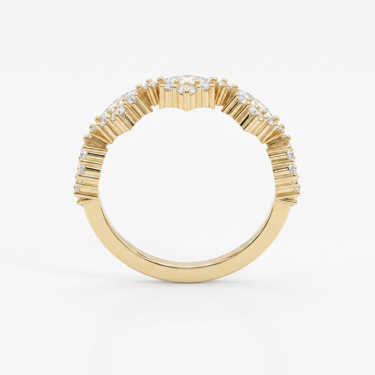 Marquise & Round Diamond Stackable Design Fashion Ring