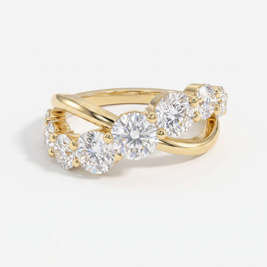 Round Brilliant Cut 9-Stone Diamond Ring
