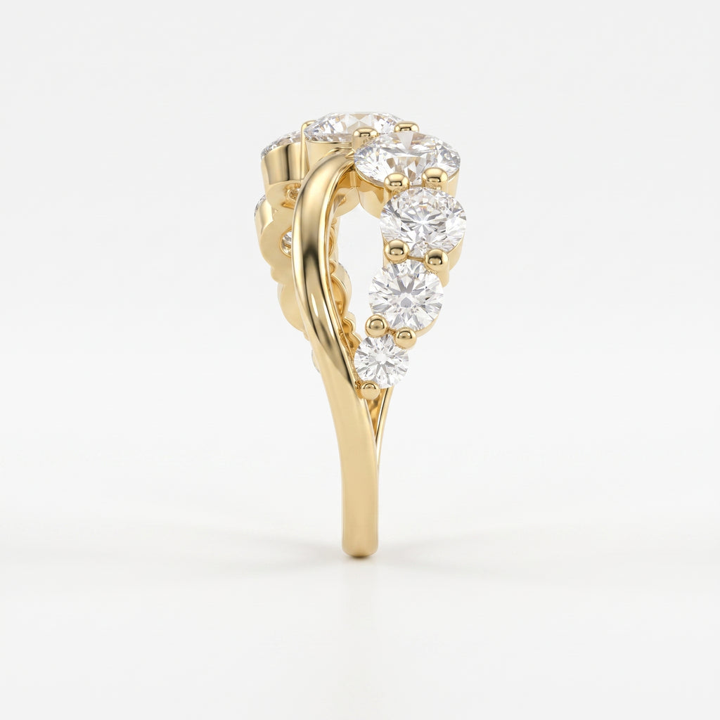 Round Brilliant Cut 9-Stone Diamond Ring