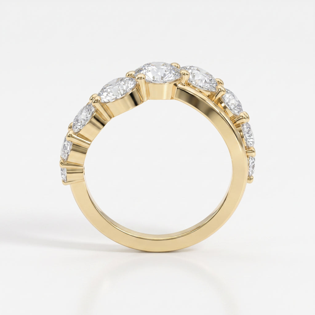 Round Brilliant Cut 9-Stone Diamond Ring