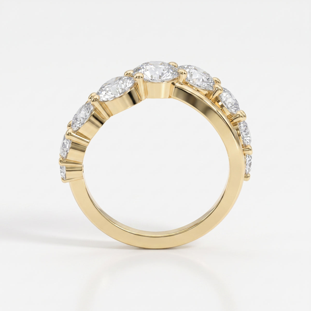Round Brilliant Cut 9-Stone Diamond Ring