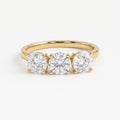 Three-Stone Round Brilliant-Cut Diamond Fashion Ring