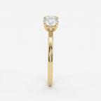 Three-Stone Round Brilliant-Cut Diamond Fashion Ring