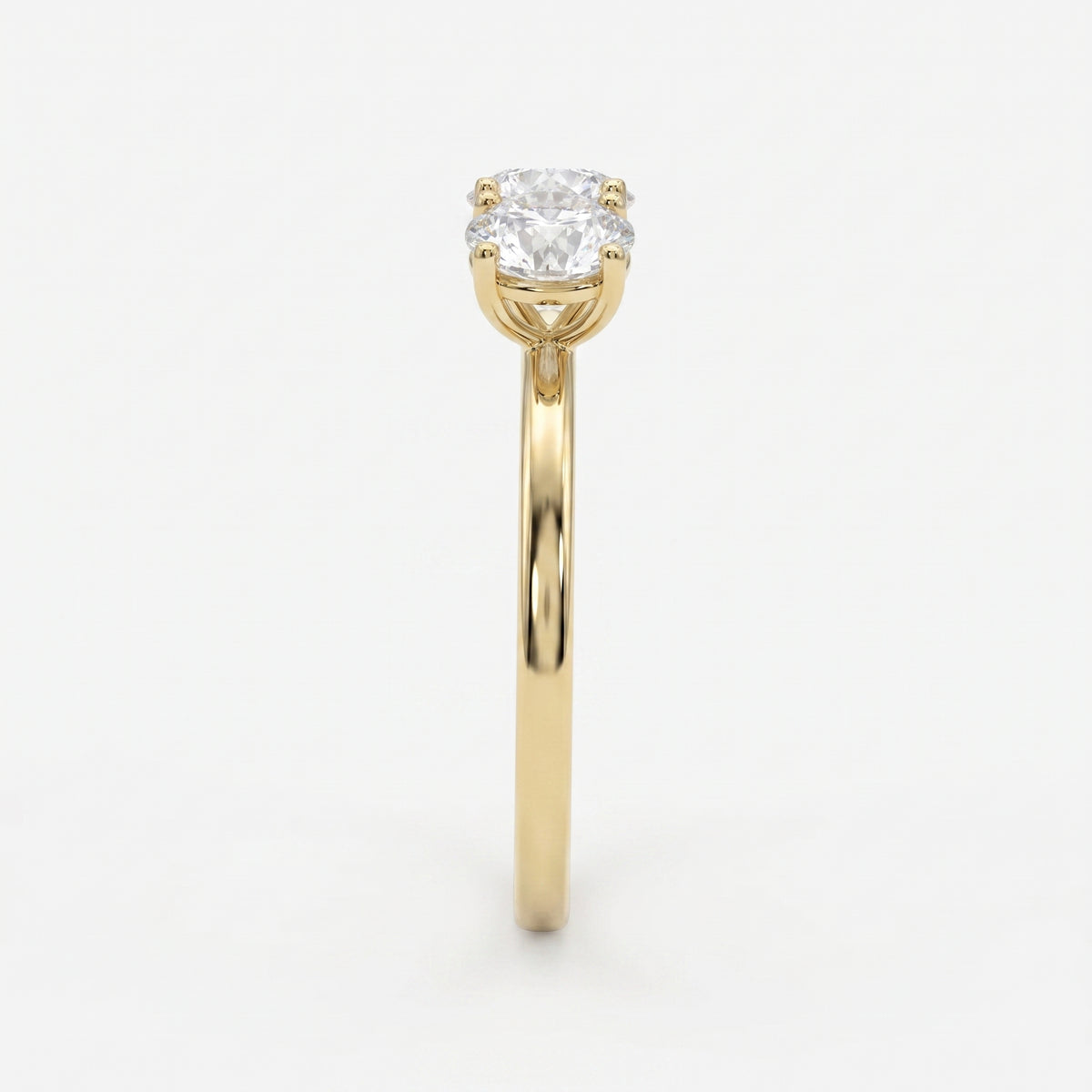Three-Stone Round Brilliant-Cut Diamond Fashion Ring