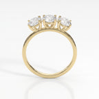Three-Stone Round Brilliant-Cut Diamond Fashion Ring
