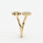 Two Stone Bypass Style Ascher Diamond Fashion Ring