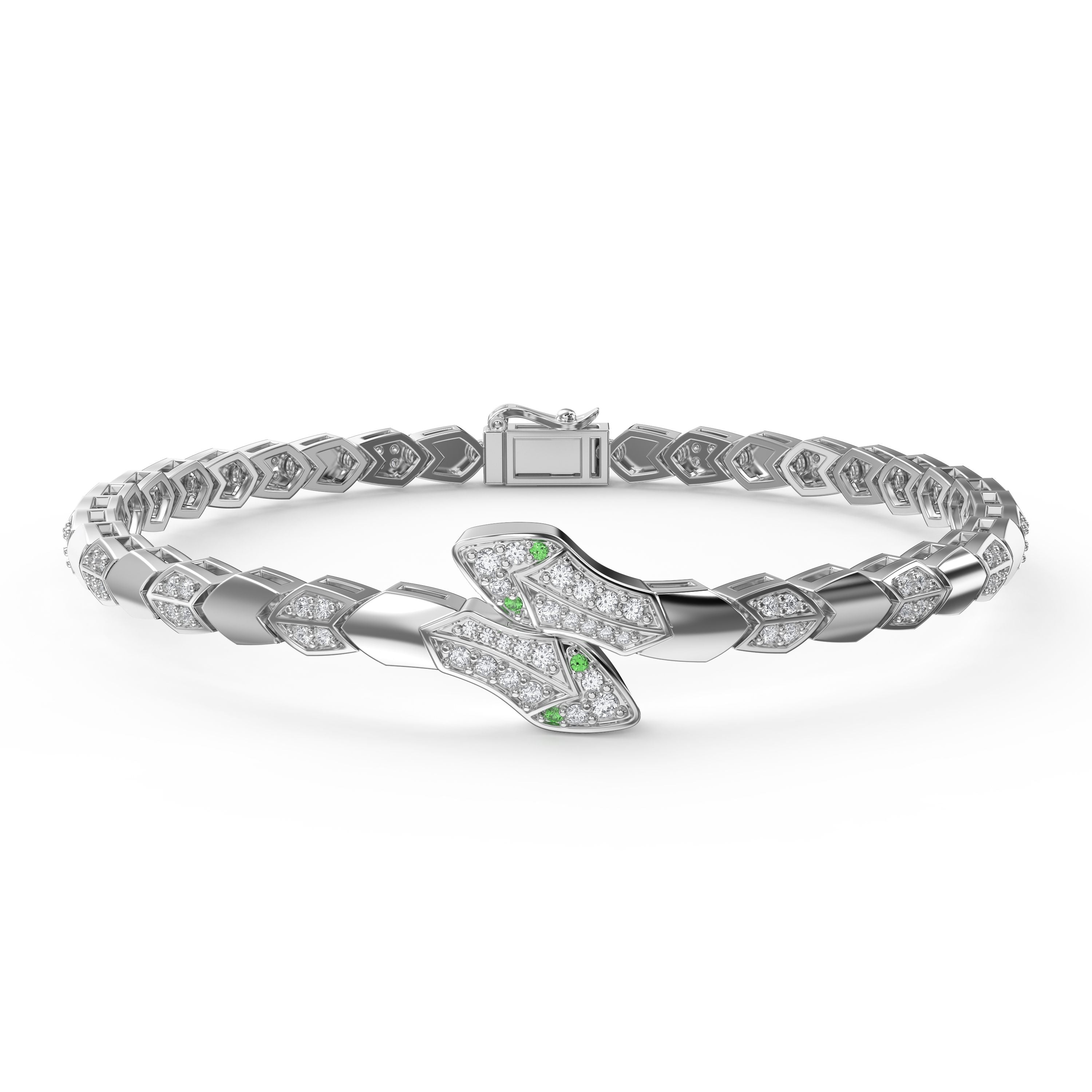 Premium Snake Shape Round Diamond Fashion Bracelet