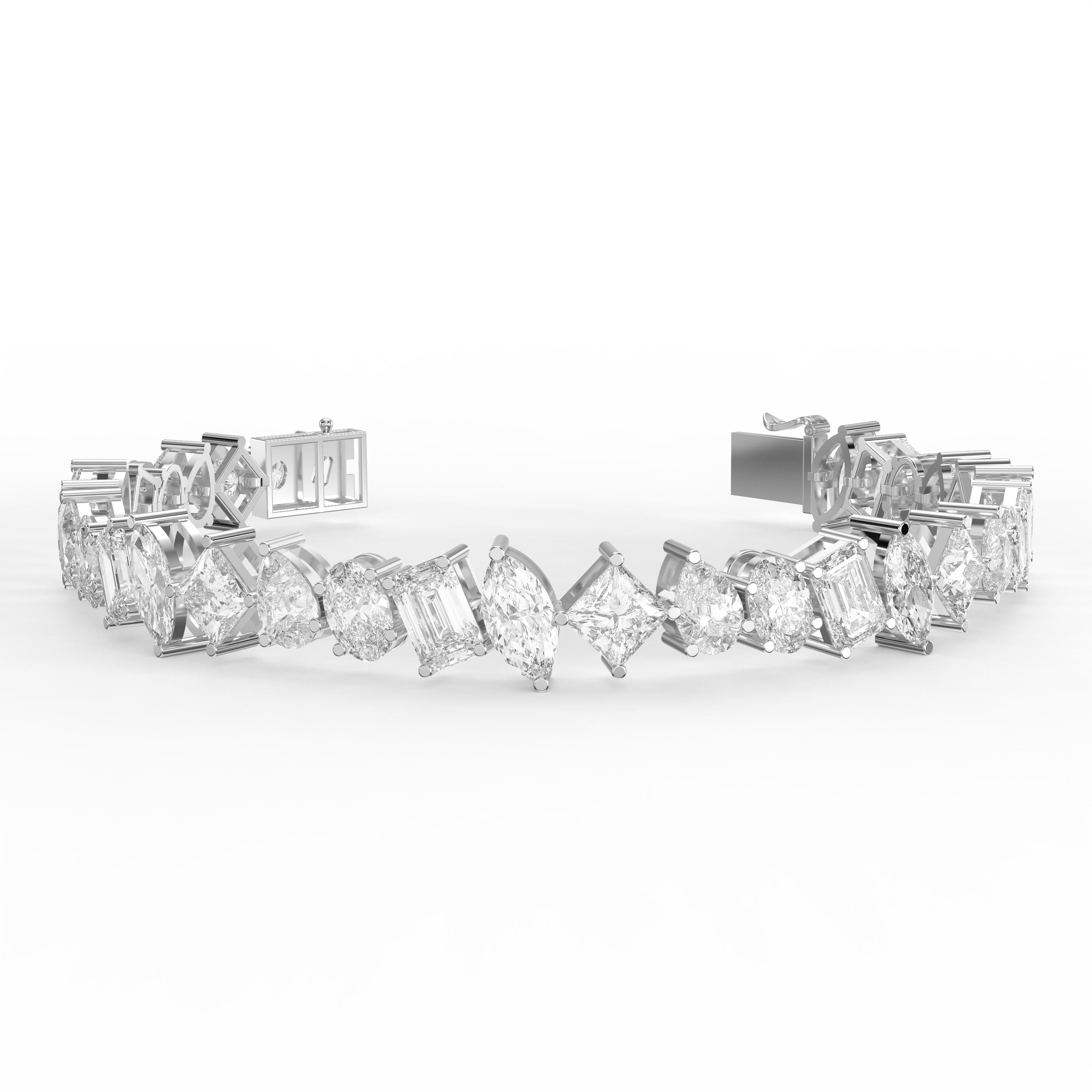 Luxury Multi Shape Diamond Fashion Bracelet