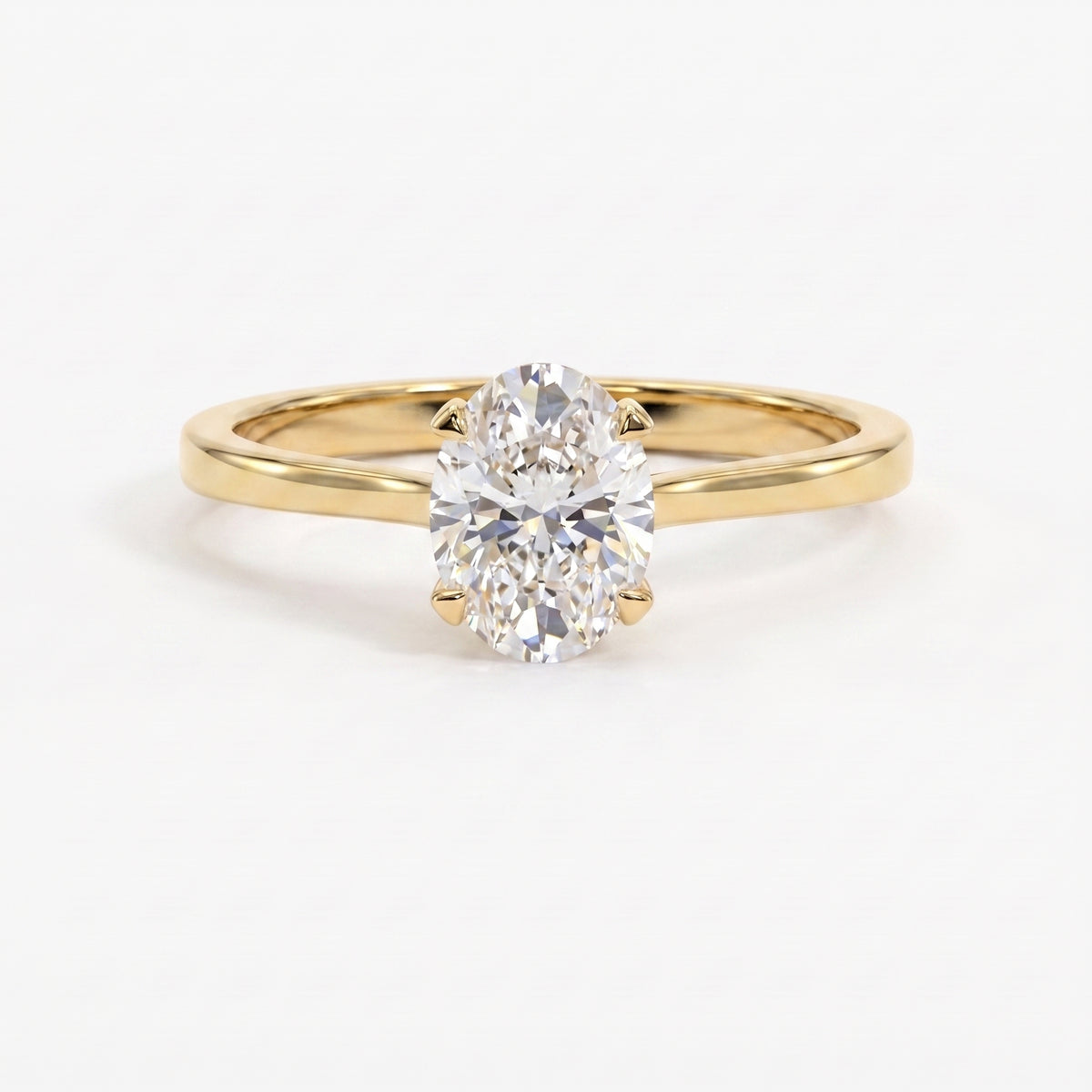 Classic Oval Shape Diamond Solitaire Engagement Ring