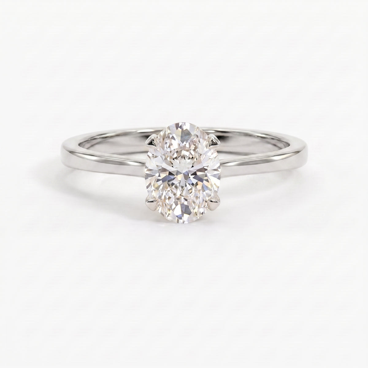 Classic Oval Shape Diamond Solitaire Engagement Ring