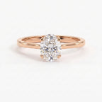 Classic Oval Shape Diamond Solitaire Engagement Ring
