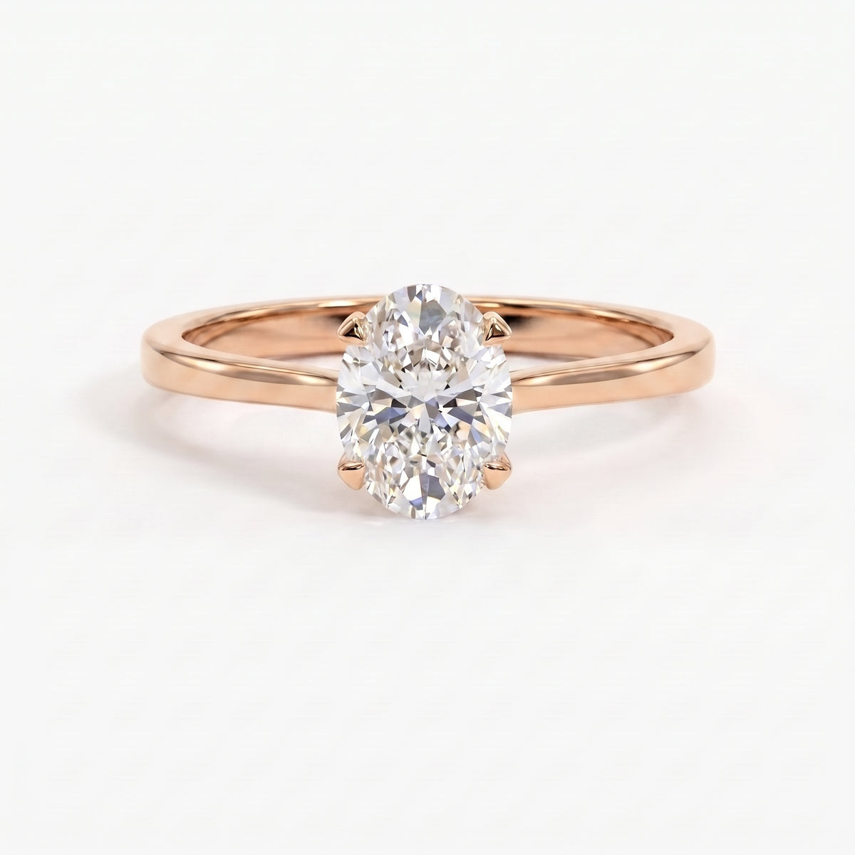 Classic Oval Shape Diamond Solitaire Engagement Ring