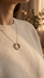 Round Diamond Twisted Circle of Life Fashion Necklace 