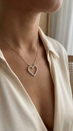 Classic Heart Shape Design Round Brilliant Diamond Pendant