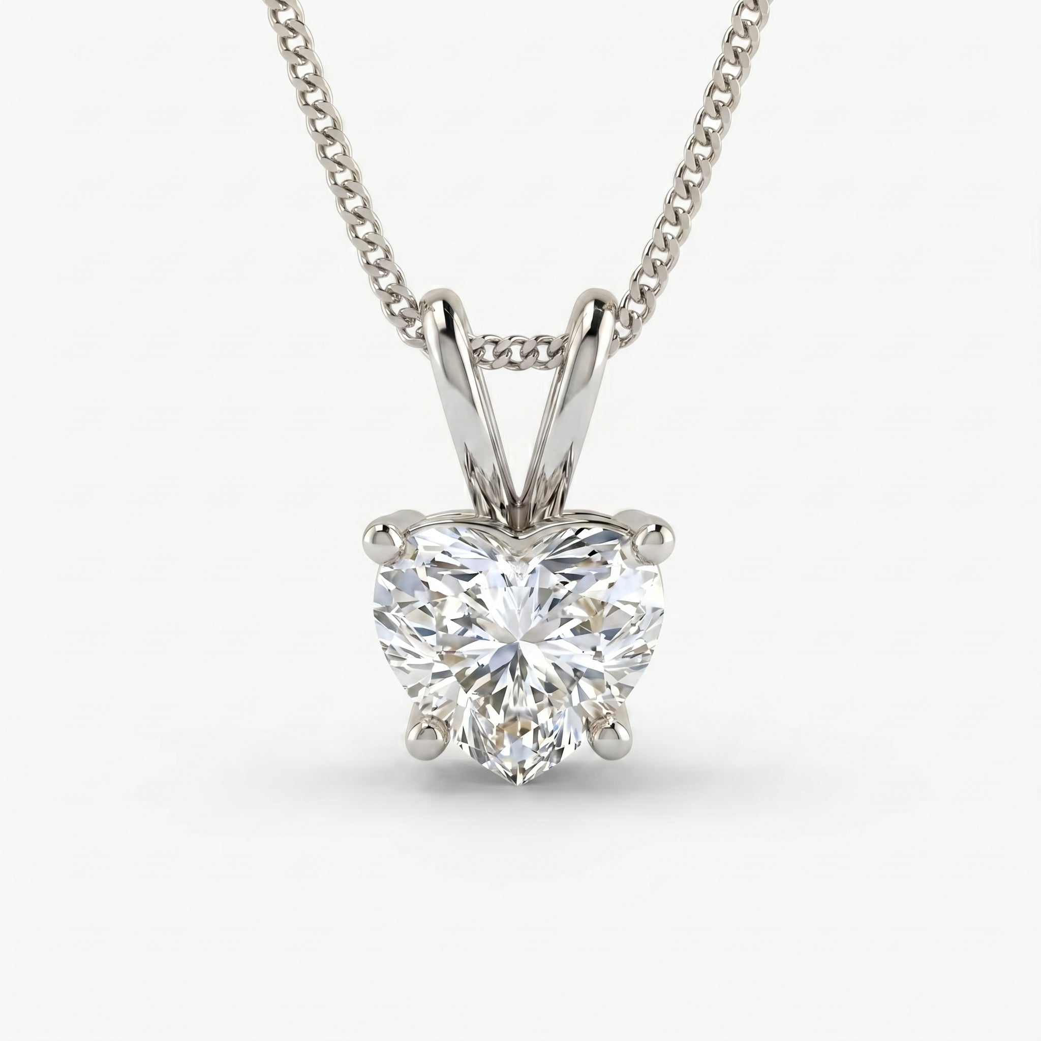 Diamond necklace on a white background