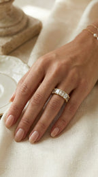 Asscher Cut Diamond Full Circle Ring