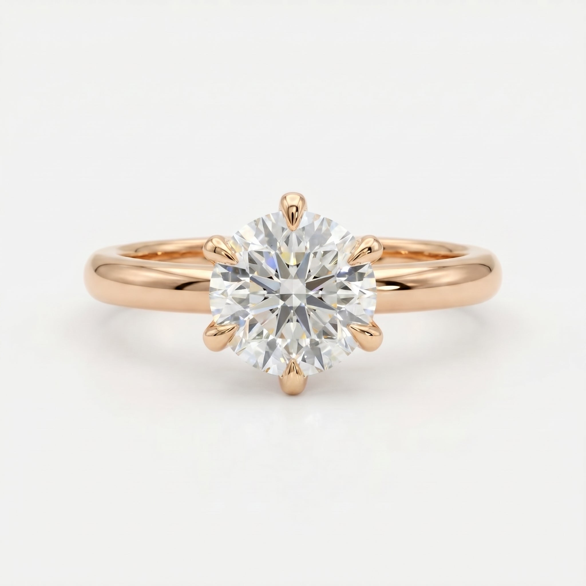 Classic Round Cut Diamond Solitaire Engagement Ring