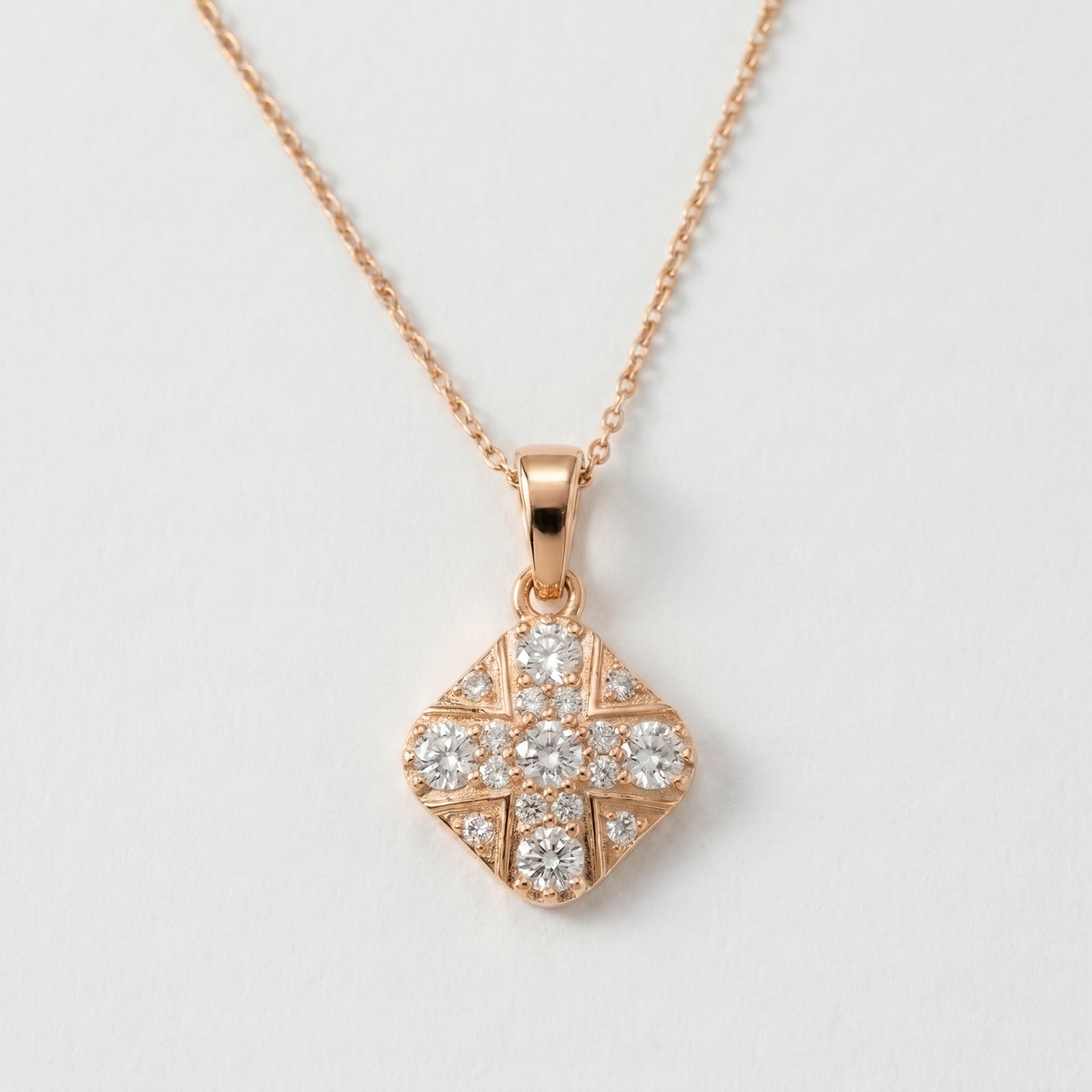 Vintage Style Diamond Cross Pendant Necklace