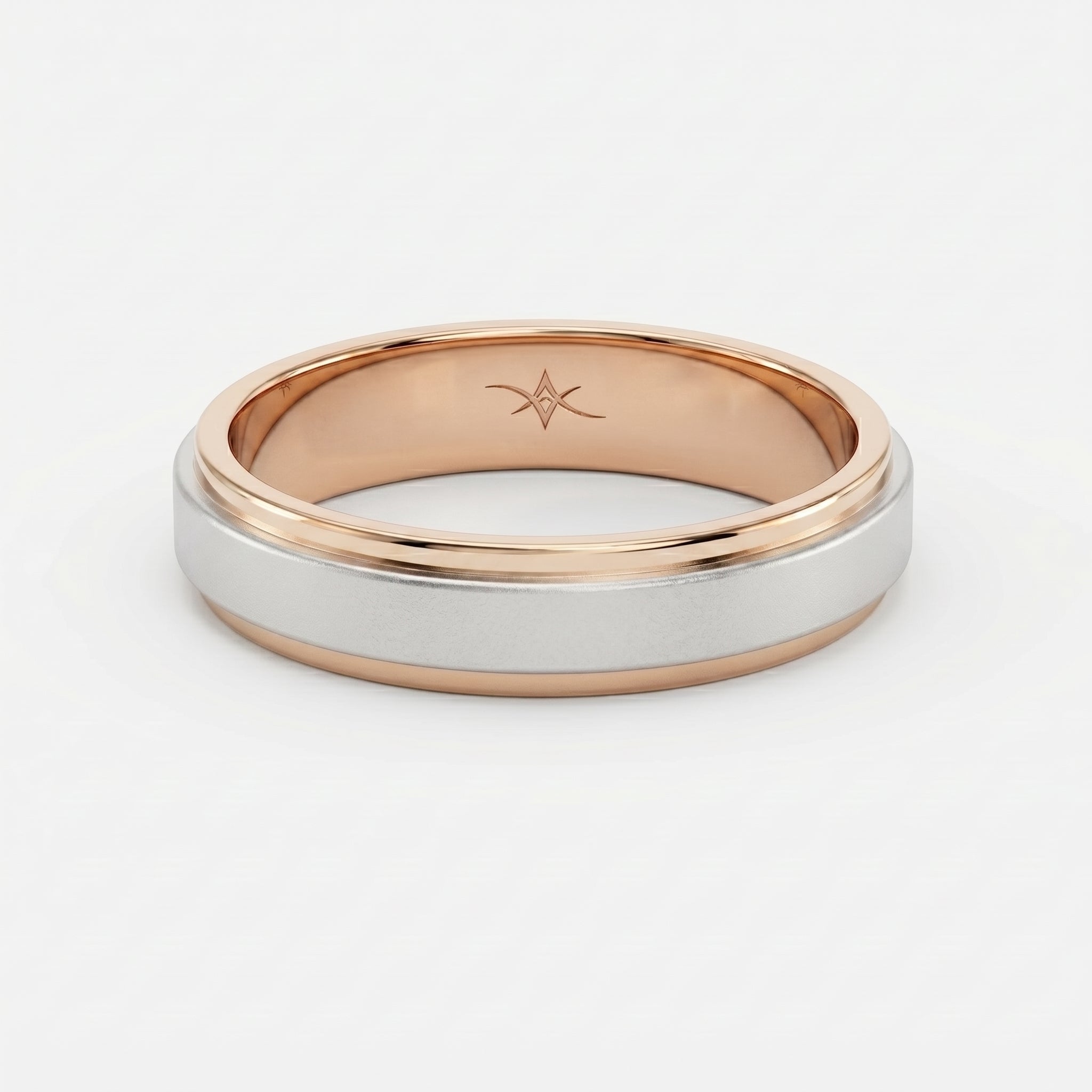 Two-Tone Wedding Band Crafted Entirely Metal band