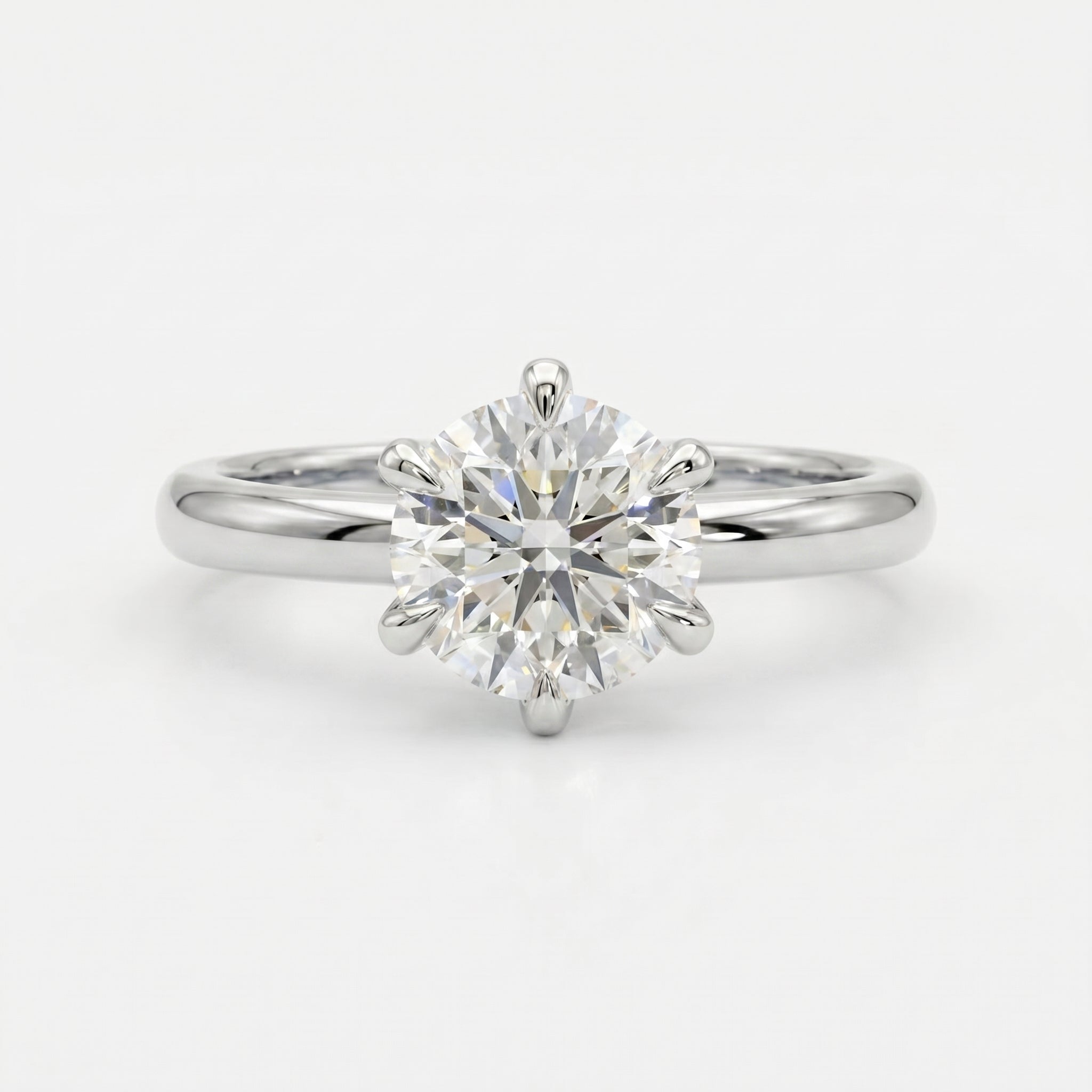 Classic Round Cut Diamond Solitaire Engagement Ring