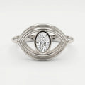 Modern Oval Cut Diamond Eye Design Ring