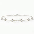 Minimalist Bezel Set Round Diamond Chain Bracelet