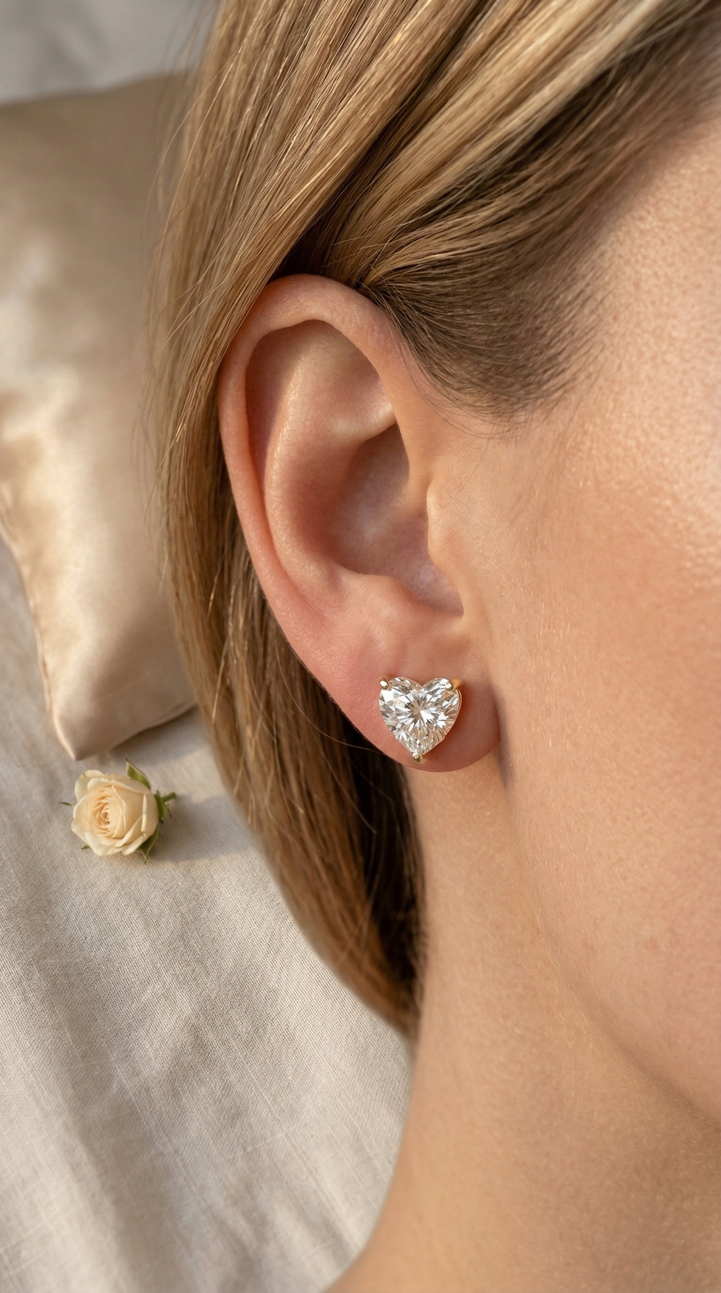 Heart Diamond Earring Stud
