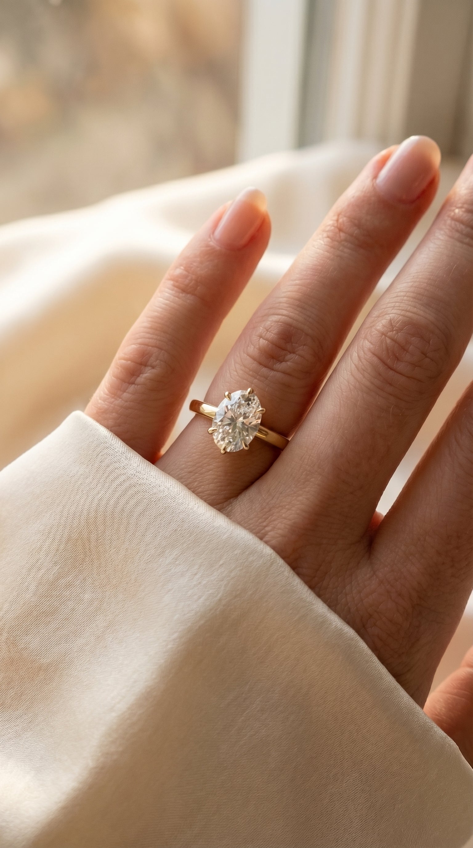 Oval Diamond Six Prong Solitaire Engagement Ring