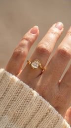 Modern Geometric Diamond Solitaire Engagement Ring
