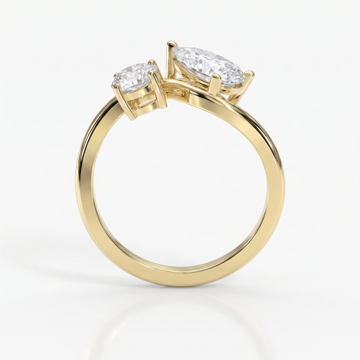 Toi et Moi Pear & Round Diamond Fashion Ring