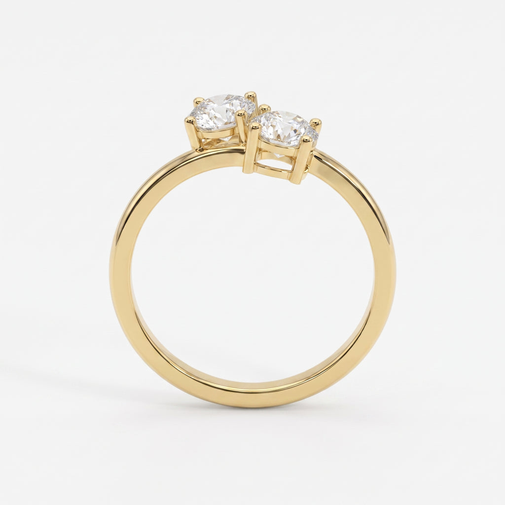 Toi et Moi Ring with Two Round Brilliant Diamonds
