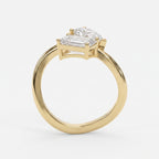 Toi et Moi  Emerald and Pear Shape Diamonds Fashion Ring