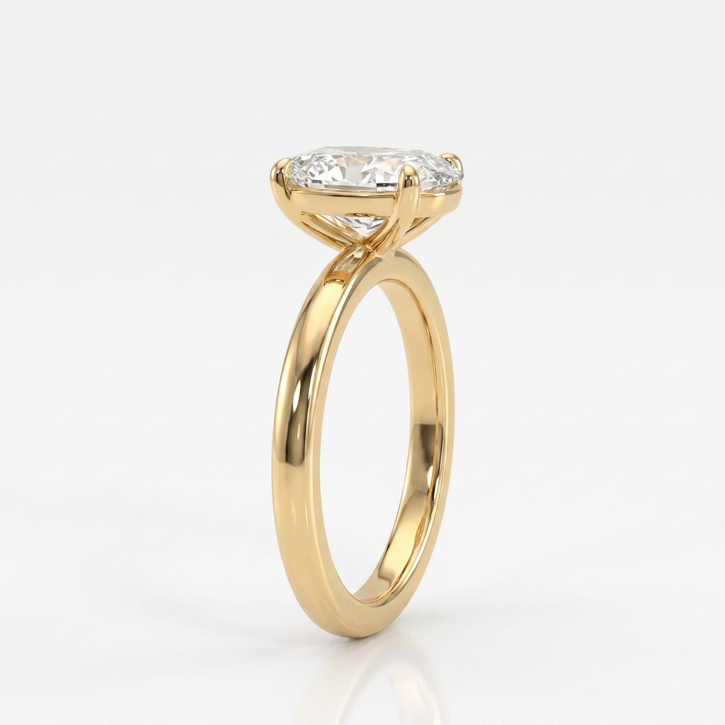 Moval Lab Grown Diamond Solitaire Engagement Ring