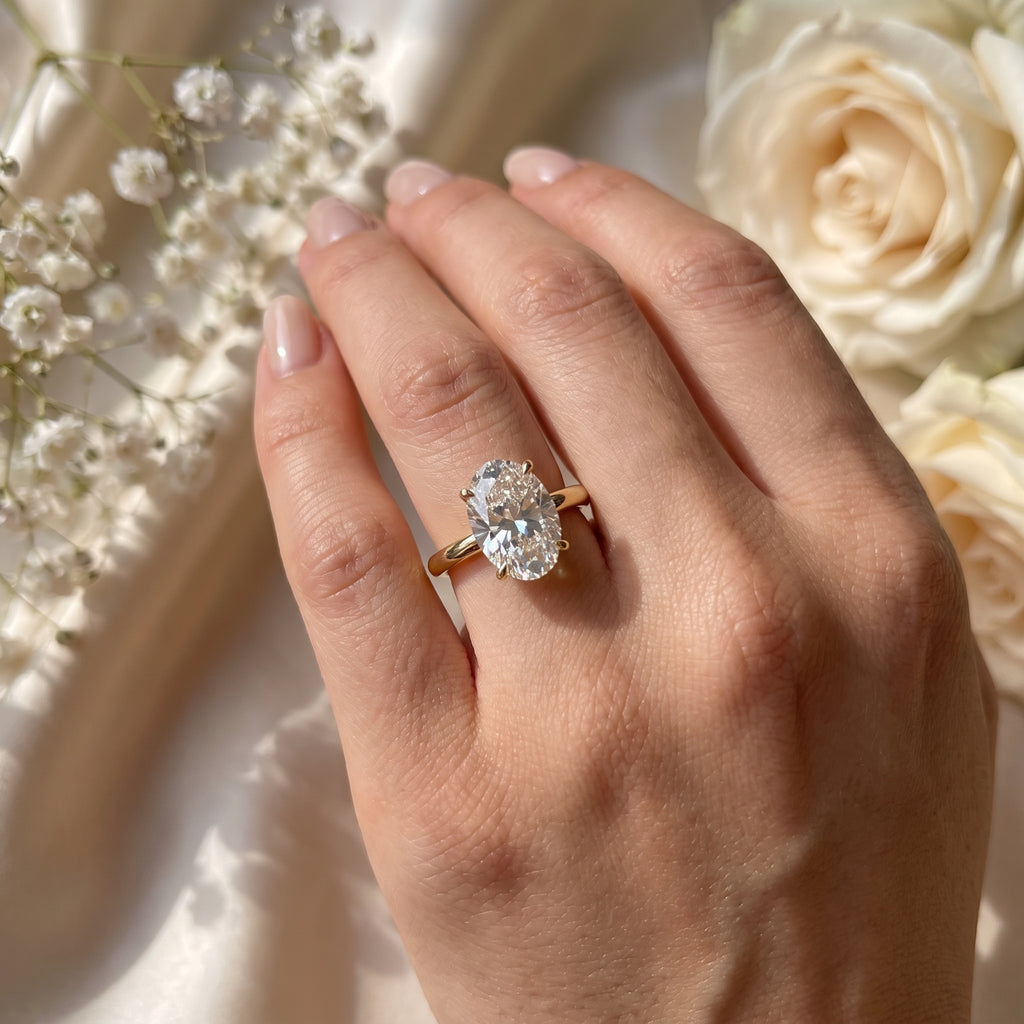 Moval Lab Grown Diamond Solitaire Engagement Ring