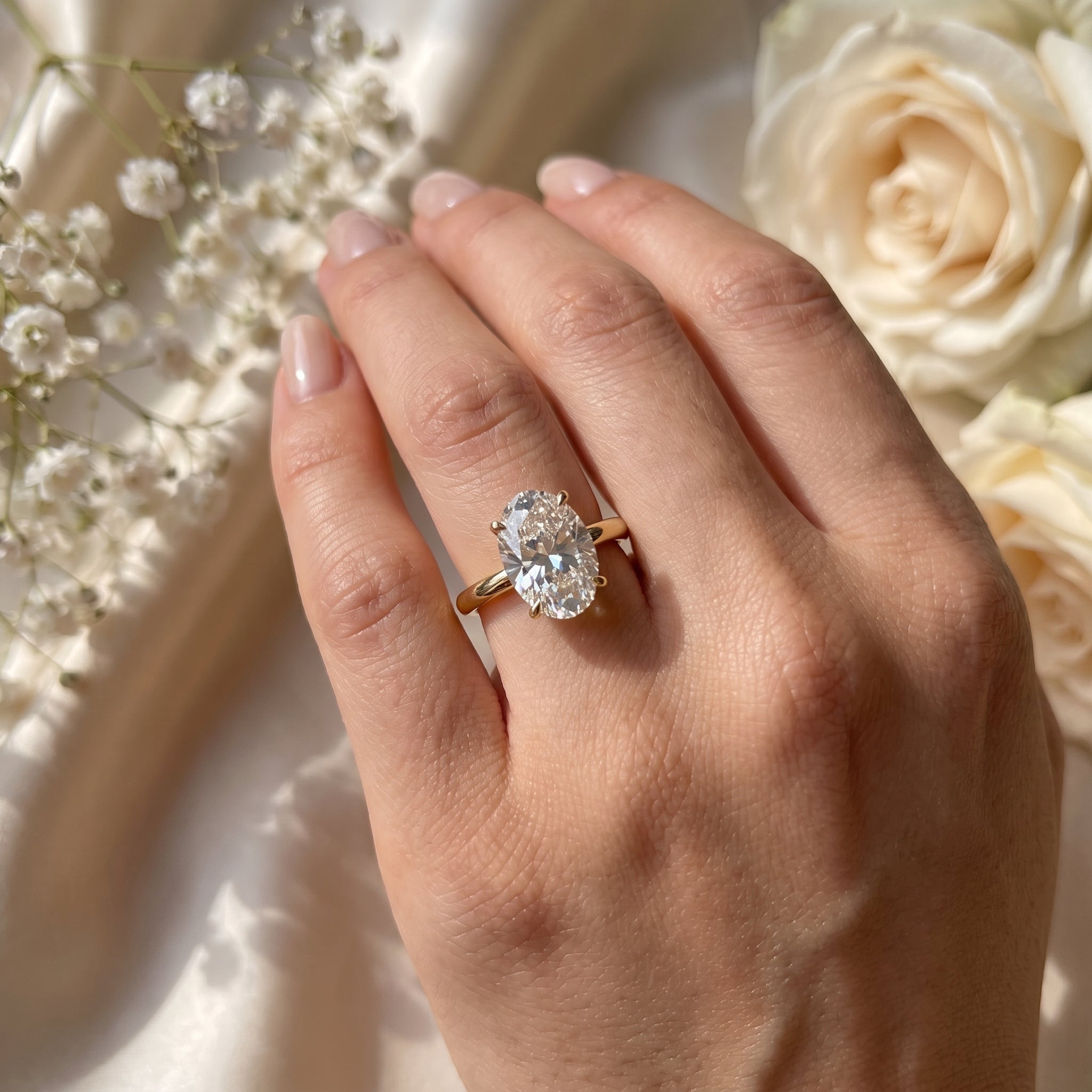 Moval Lab Grown Diamond Solitaire Engagement Ring