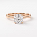 Old Miner Cut Lab Diamond Solitaire Engagement Ring
