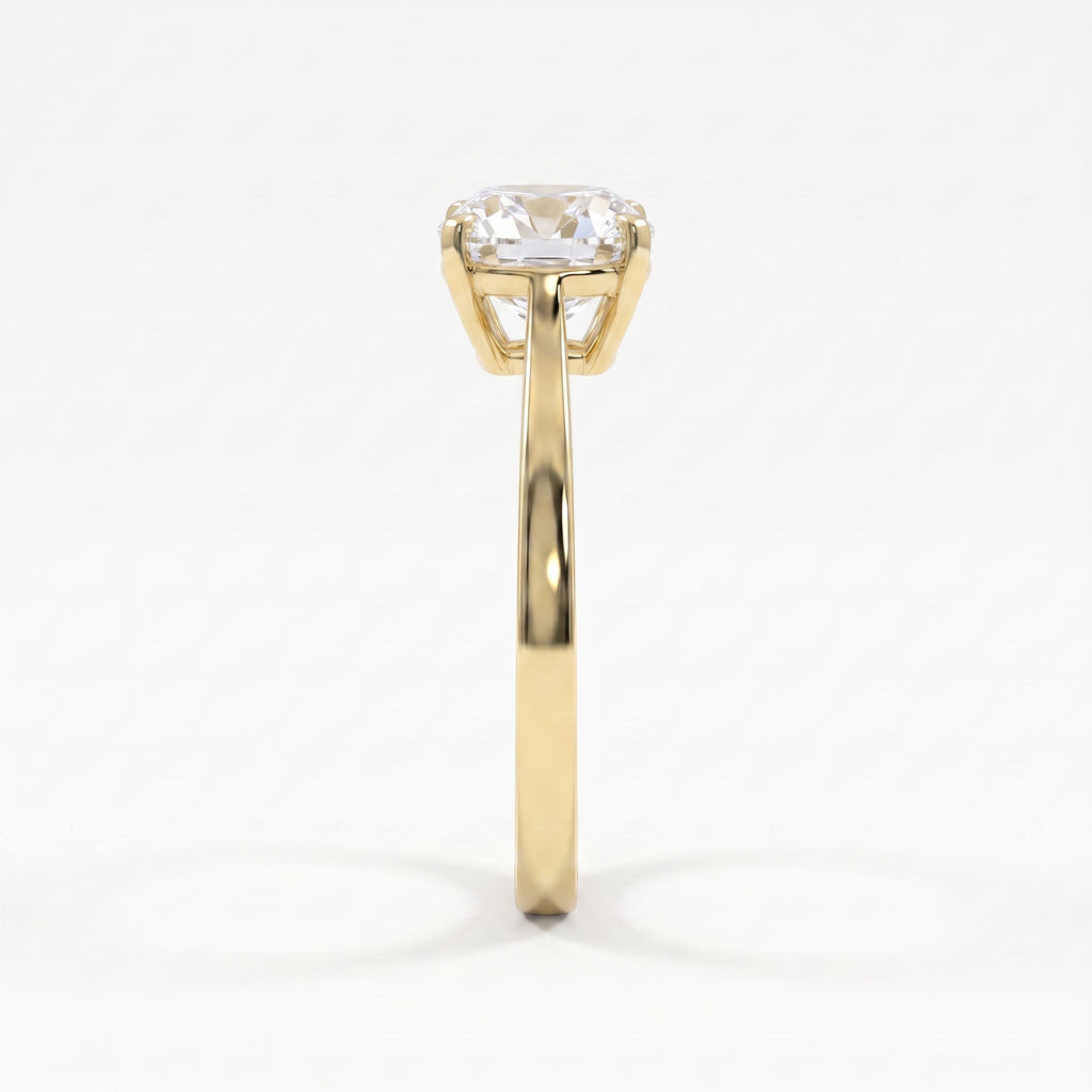 Old Miner Cut Lab Diamond Solitaire Engagement Ring