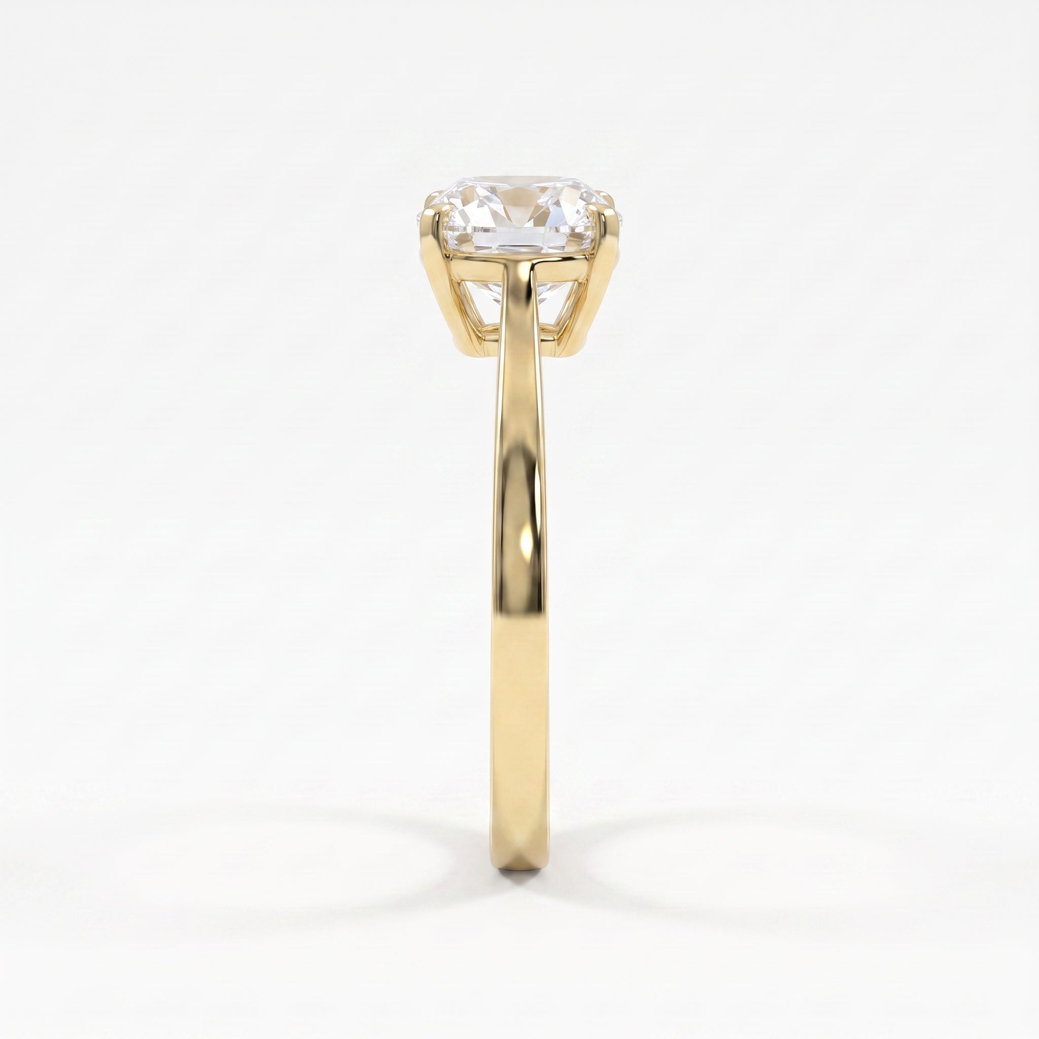 Old Miner Cut Lab Diamond Solitaire Engagement Ring