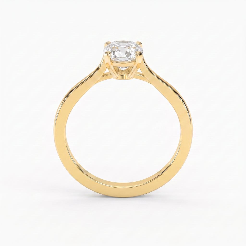 Old Miner Cut Lab Diamond Solitaire Engagement Ring