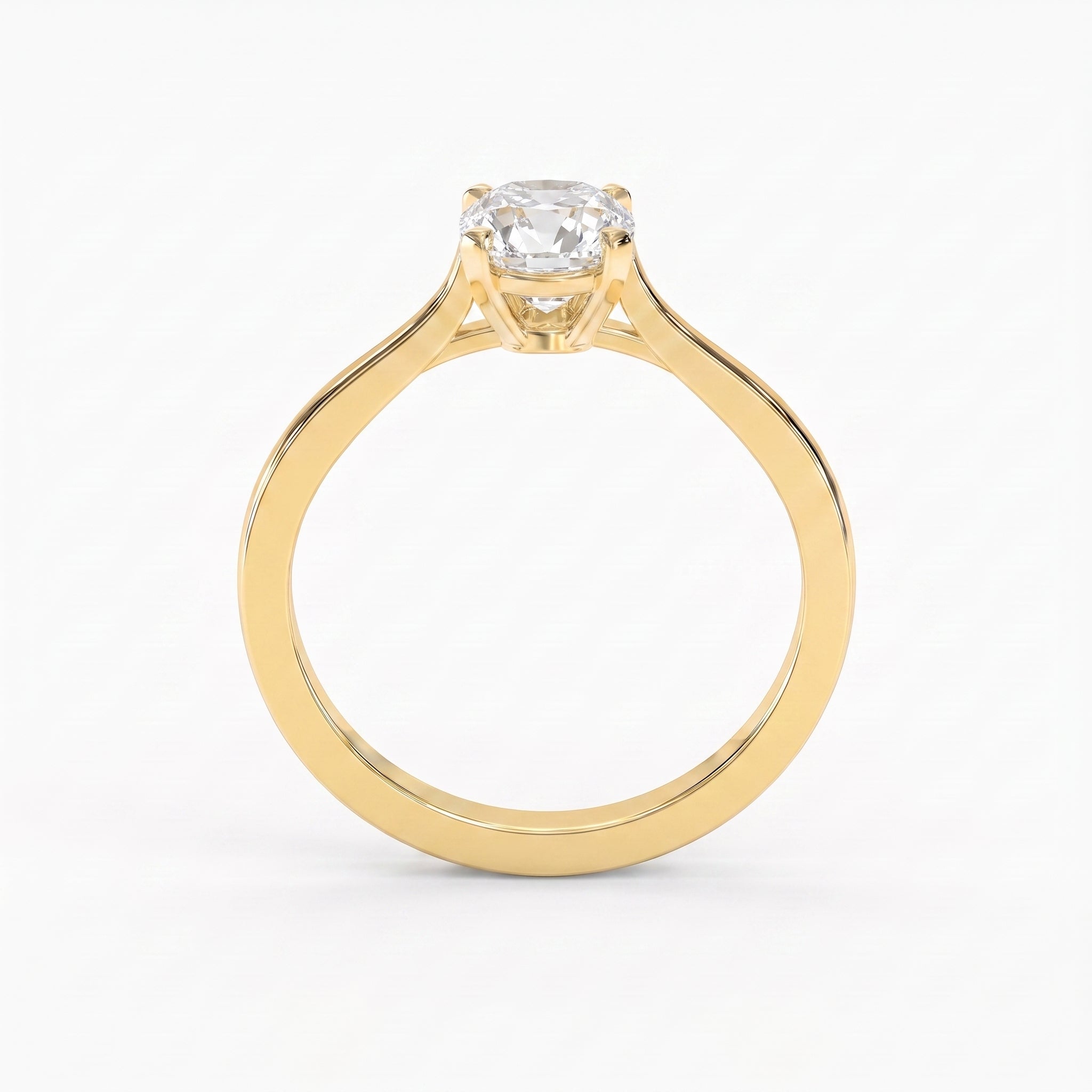 Old Miner Cut Lab Diamond Solitaire Engagement Ring
