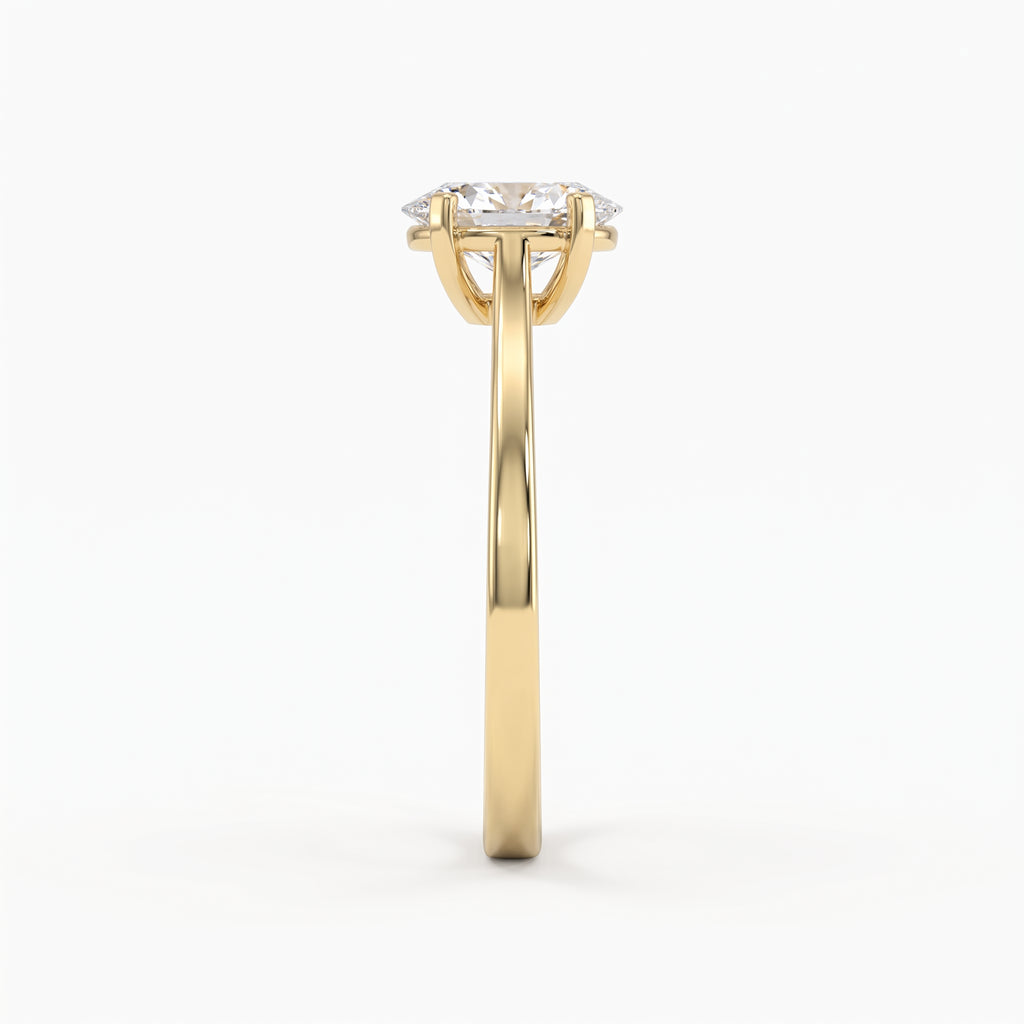 Classic Oval Shape Diamond Solitaire Engagement Ring