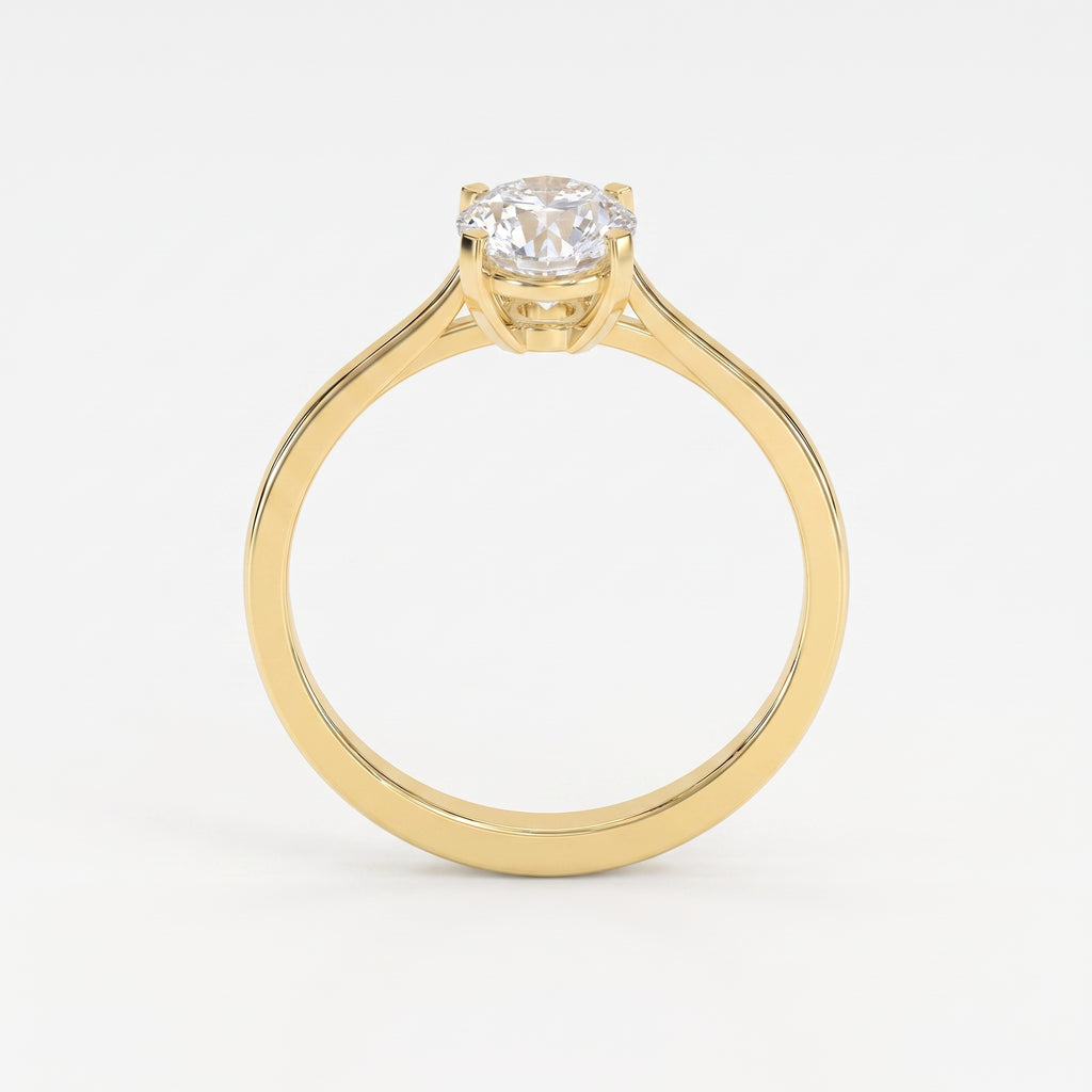 Classic Oval Shape Diamond Solitaire Engagement Ring