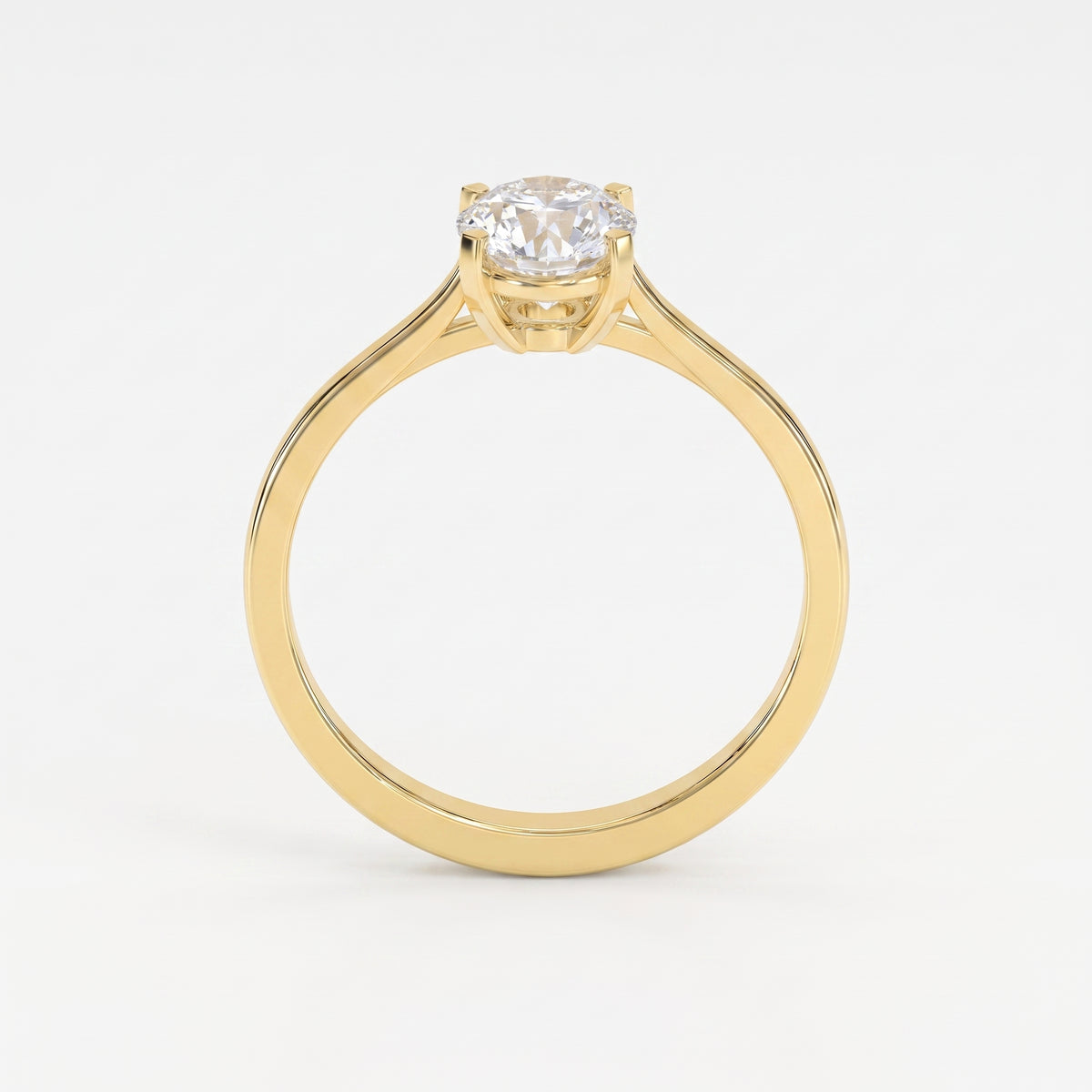Classic Oval Shape Diamond Solitaire Engagement Ring